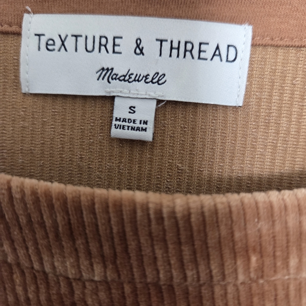 Madewell Texture & Thread Womens Small Corduroy Swing Top - Picture 3 of 8